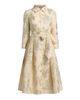 Teri Jon by Rickie Freeman Women's Metallic Floral Jacquard Midi-Shirtdress - 8