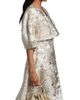 Teri Jon by Rickie Freeman Women's Metallic Jacquard Crop Bolero - 4