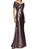 Teri Jon by Rickie Freeman Women's Off-The-Shoulder Metallic Gown - 4