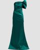 Teri Jon by Rickie Freeman Women's One Shoulder Ruched Taffeta Gown - 1