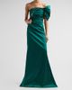 Teri Jon by Rickie Freeman Women's One Shoulder Ruched Taffeta Gown - 2
