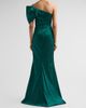 Teri Jon by Rickie Freeman Women's One Shoulder Ruched Taffeta Gown - 3