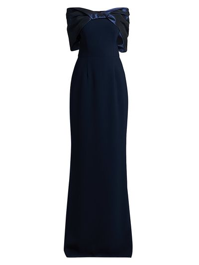 Teri Jon by Rickie Freeman Women's Tafetta Off-The-Shoulder Crepe Column Gown