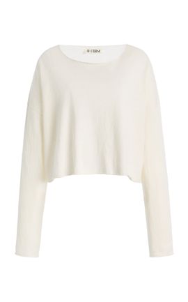 Éterne Éterne Cotton Cropped BoatNeck Top