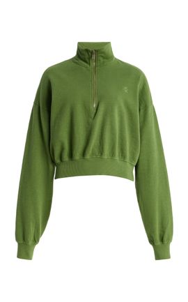 Éterne Éterne Cotton Cropped HalfZip Sweatshirt