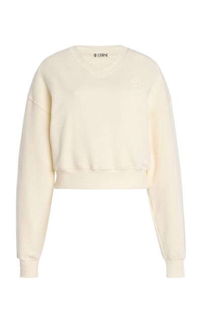 Éterne Éterne Cropped CottonModal Sweatshirt White XL