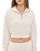 Éterne Éterne Cropped Half-Zip Sweatshirt Bone - 1