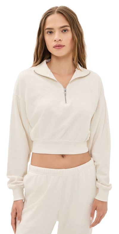 Éterne Éterne Cropped Half-Zip Sweatshirt Bone