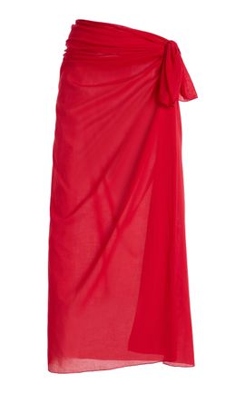 Éterne Éterne Esme Cotton Maxi Sarong Red OS