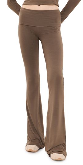 Éterne Éterne Fold Over Flare Pants Mushroom