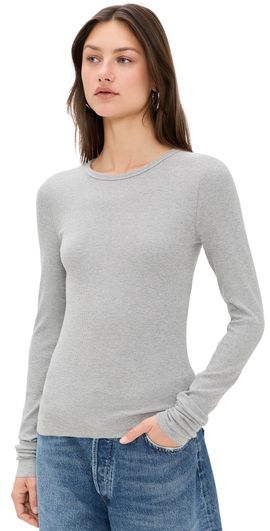 Éterne Éterne Long Sleeve Fitted Top Heather Grey