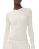 Éterne Éterne Long Sleeve Henley Top Cream - 1