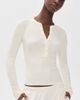 Éterne Éterne Long Sleeve Henley Top Cream - 2