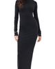 Éterne Éterne Long Sleeve Turtleneck Maxi Dress Black - 1