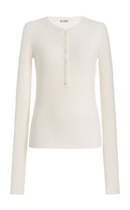 Éterne Éterne Ribbed Jersey Henley Top