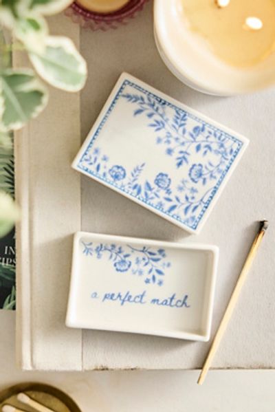 Terrain Blue Floral Ceramic Matchbox