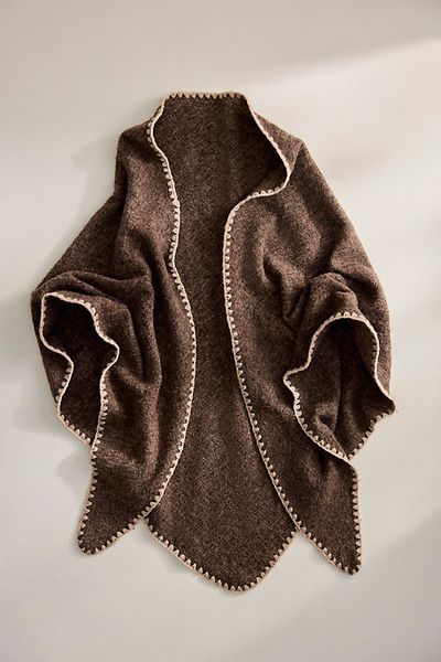 Terrain Border Stitch Oversized Scarf
