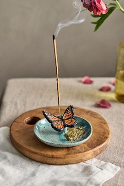 Terrain Butterfly Ceramic Incense Holder