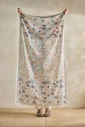 Terrain Embroidered Floral Cotton Scarf