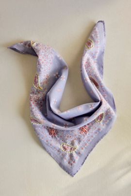 Terrain Embroidered Paisley Cotton Bandana