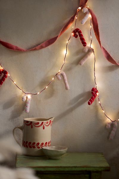 Terrain Felt Candy Cane LED Light Strand