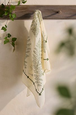 Terrain Fern Embroidered Cotton Bandana