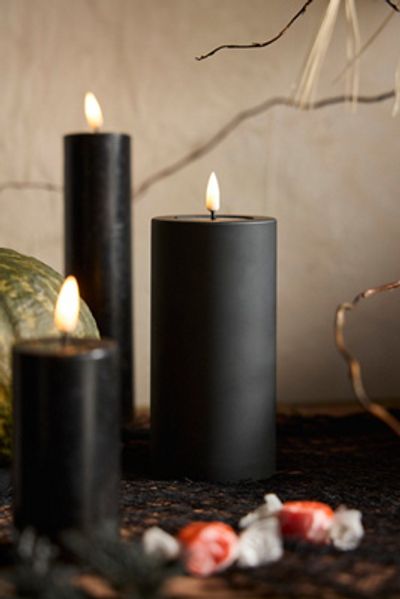 Terrain Flameless Black Outdoor Pillar Candle