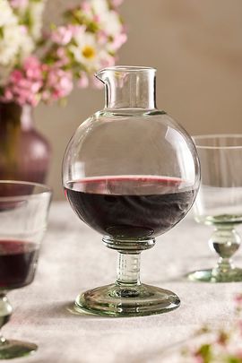 Terrain Footed Glass Orb Decanter
