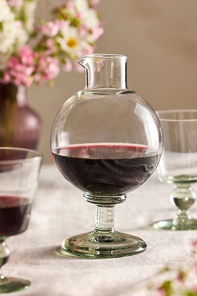 Terrain Footed Glass Orb Decanter