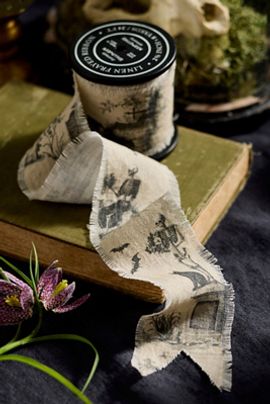 Terrain Halloween Toile Linen Ribbon