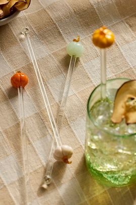 Terrain Heirloom Pumpkin Drink Stirrers, Set of 4
