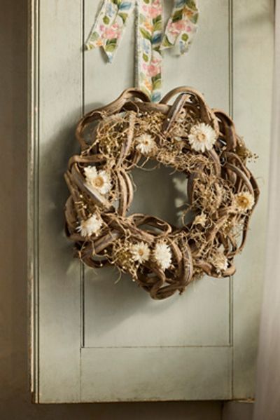 Terrain Liana Wood + Strawflower Dried Wreath