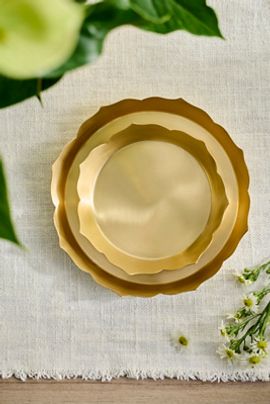 Terrain Lotus Edge Polished Brass Saucer