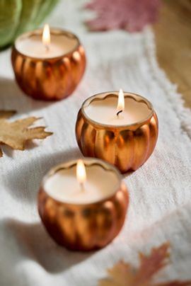Terrain Mini Harvest Festival Pumpkin Candles, Set of 3