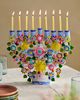 Terrain Oaxacan Clay Floral Painted Hanukkah Menorah - 1