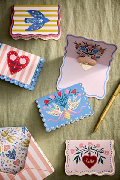 Terrain Pop-Up Heart Greeting Cards, Set of 8