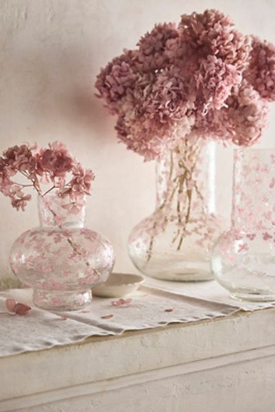 Anthropologie Pressed Floral Fluted Vase