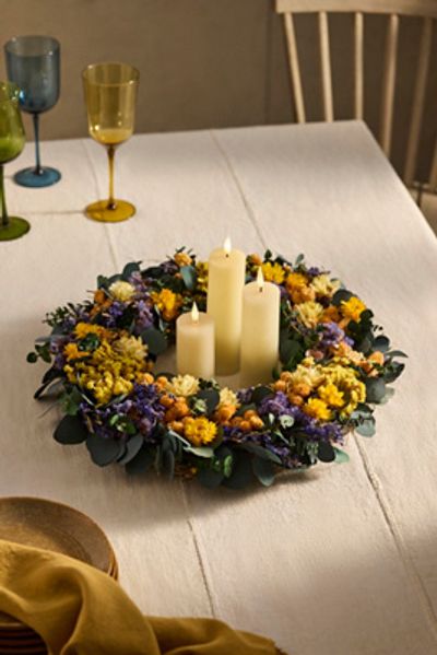 Terrain Purple + Yellow Dried Wreath