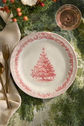 Terrain Red Tannenbaum Stoneware Dinner Plate