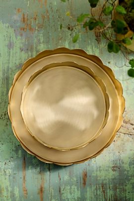 Terrain Scallop Edge Polished Brass Saucer