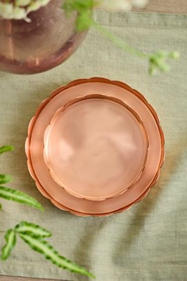 Terrain Scallop Edge Polished Copper Saucer