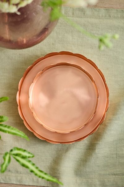 Terrain Scallop Edge Polished Copper Saucer