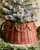 Terrain Striped Scallop Woven Rattan Tree Skirt - 1