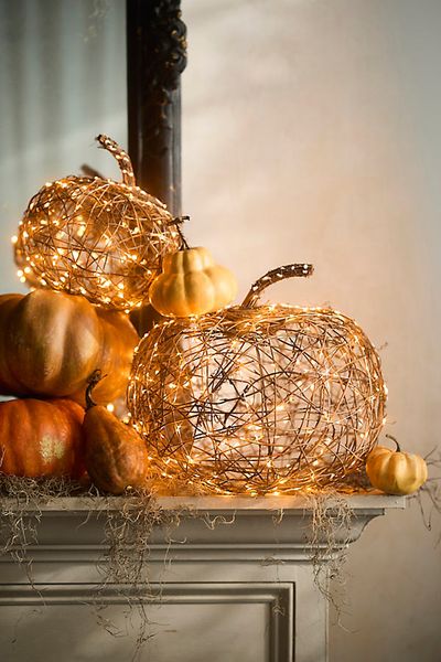 Terrain Twinkling Illuminated Vine Pumpkin