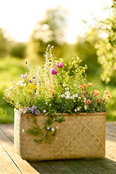 Terrain Woven Bamboo + Fiber Trough Planter