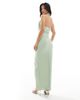 TFNC Petite TFNC Petite Bridesmaid cross front maxi dress with twist detail in sage green - 3