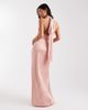 TFNC Petite TFNC Petite Bridesmaid satin halter neck wrap skirt maxi dress in pink - 3