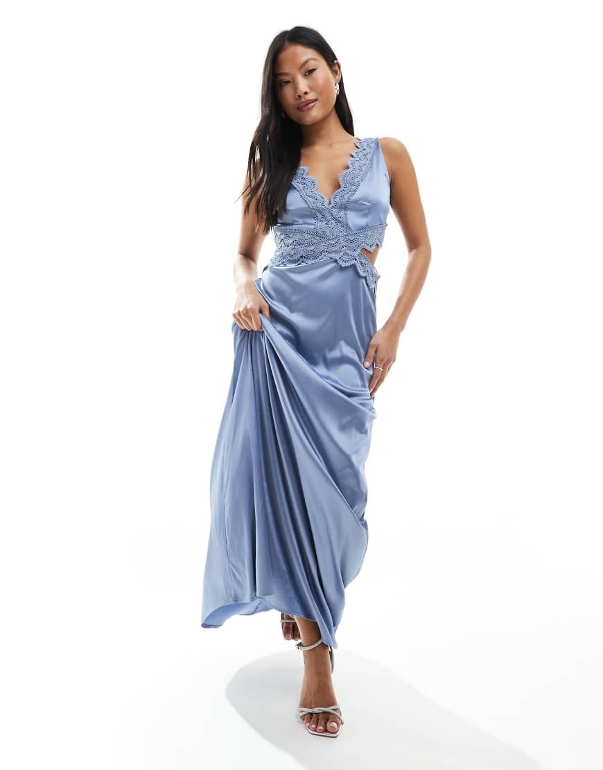 tfnc petite bridesmaid dresses Loft Beach Beaded Ruched silk kaftan Color:Cobalt Blue TFNC Ocasion Dress