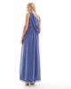 TFNC Petite TFNC Petite Bridesmaids asymmetric maxi dress with drape back in dusky blue - 3