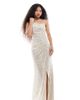 TFNC Petite TFNC Petite sequin one shoulder maxi dress in silver - 1